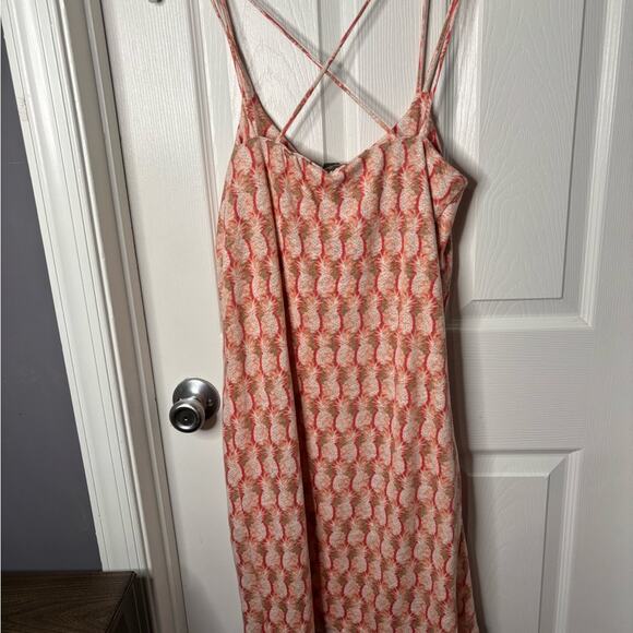 Tommy Bahama Pink Pineapple Print Linen Wrap Dress Size Medium - Picture 5 of 6